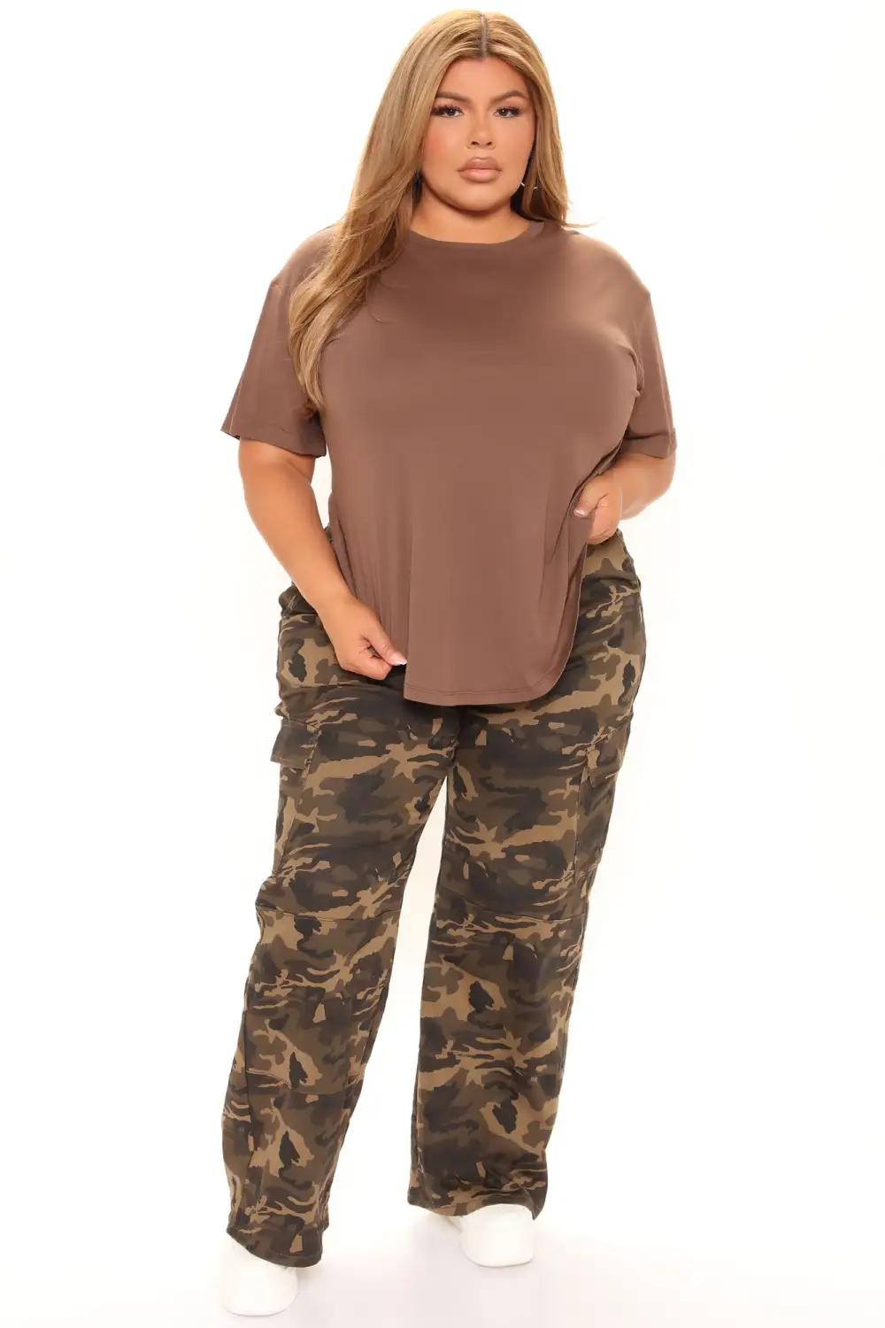 Annie Cuffed Short Sleeve Top - Chocolate