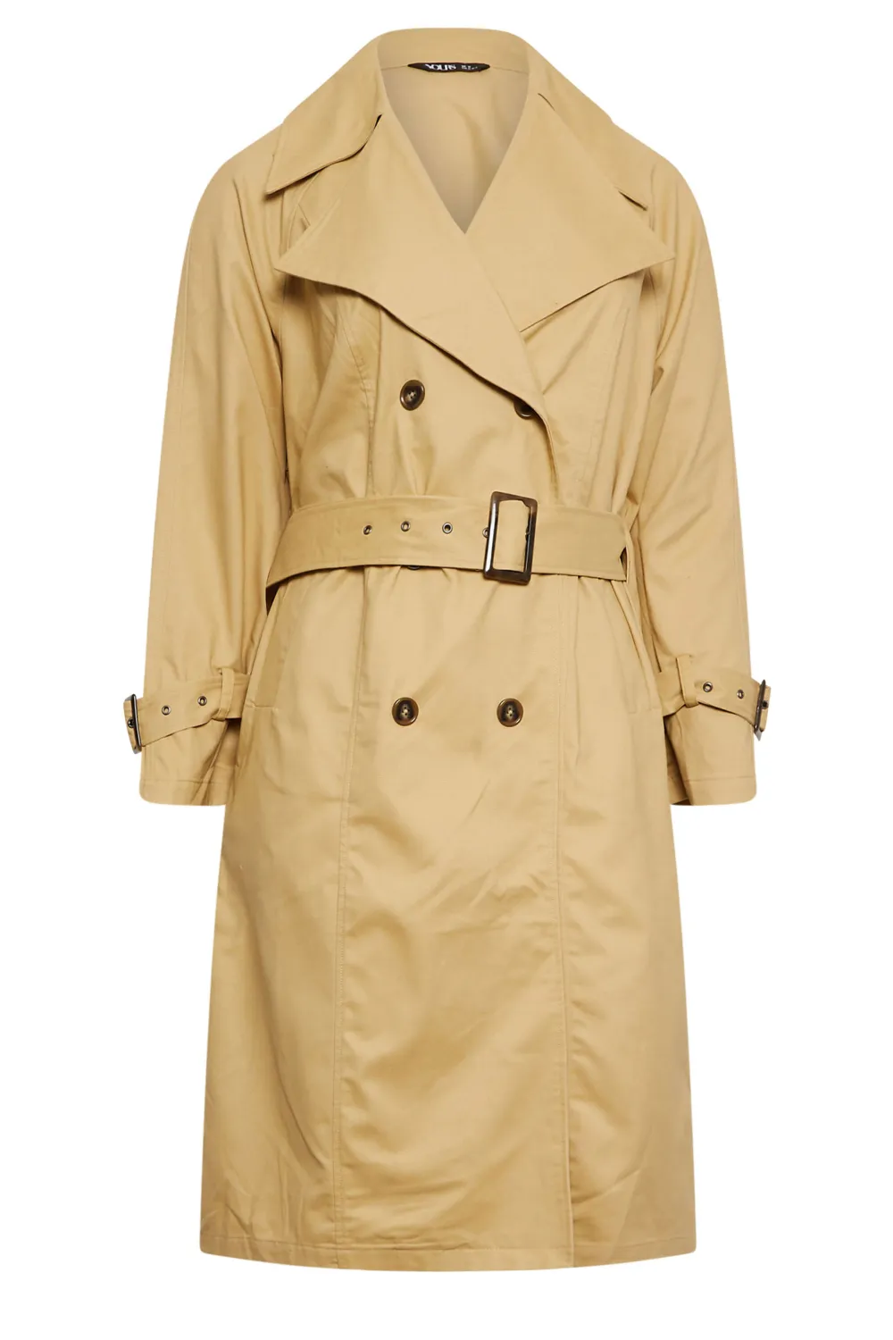 YOURS Curve Beige Brown Trench Coat