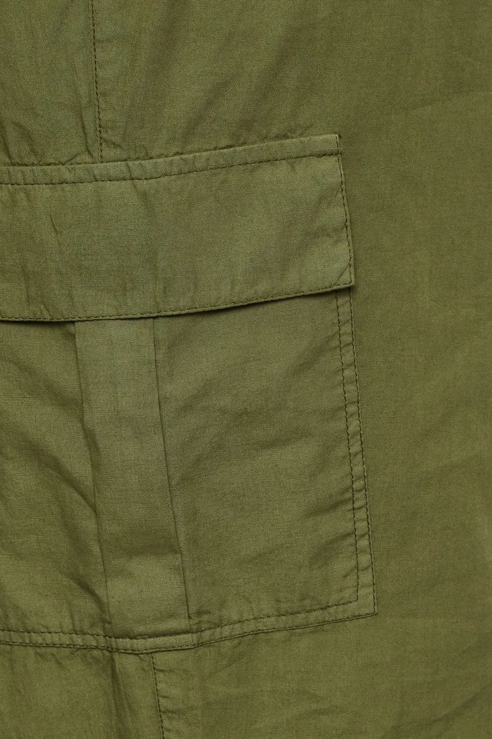 YOURS Curve Khaki Green Cropped Cargo Trousers