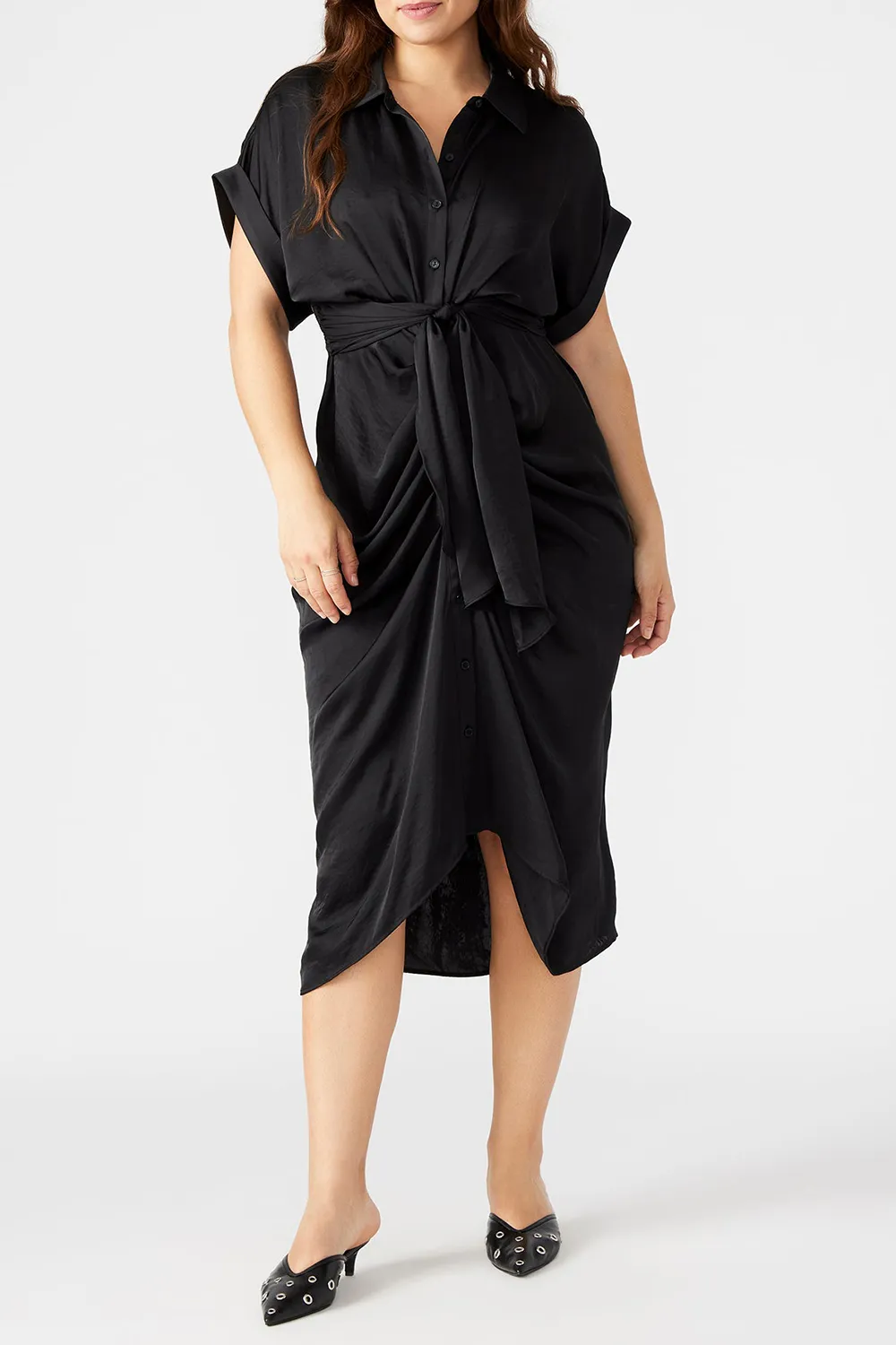 V-NECK DRESS CHOCOLATE