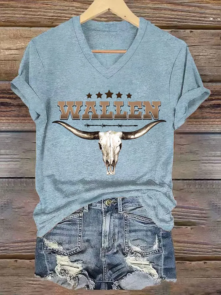 Wallen V-Neck Short-Sleeved T-Shirt