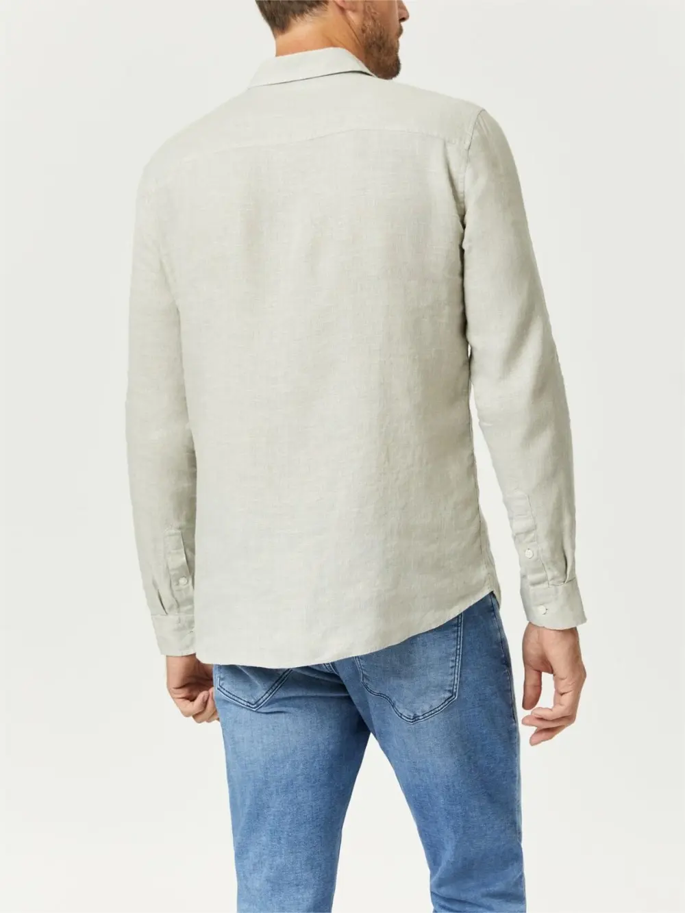 Light Beige Button - Front Men's Shirt