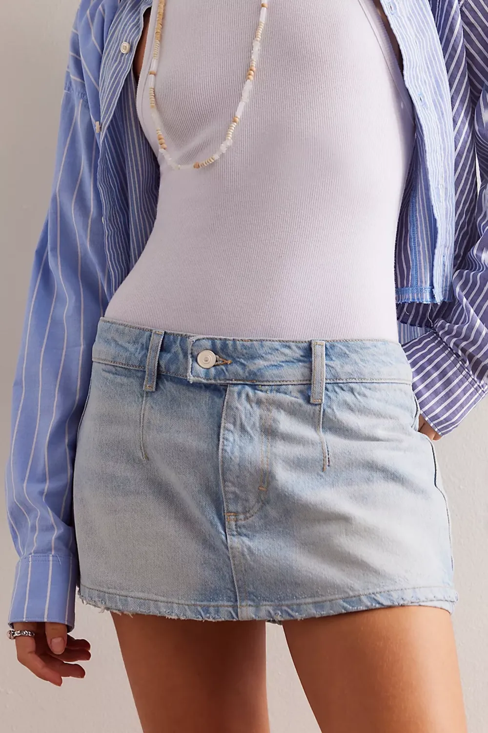 Denim High Waisted Mini Skirt