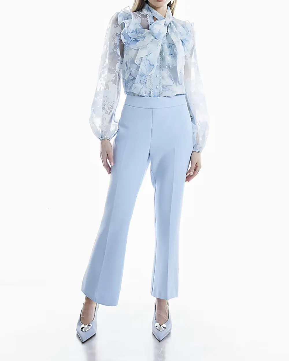 Luxury Floral Print Embroidered Women's Shirts