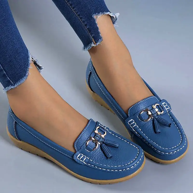 Women Flats Ballet Leather Breathable  Casual  Shoes