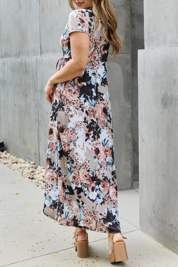 Mature All-Match Floral V-Neck Dress