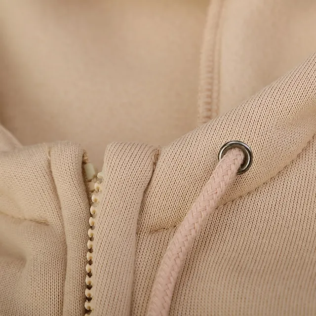 Women's Winter Jacket Hoodie Coat Solid Color Sport Causal Long Sleeve Hoodie Regular Winter Fall Deep Purple Grass Green Black M L XL