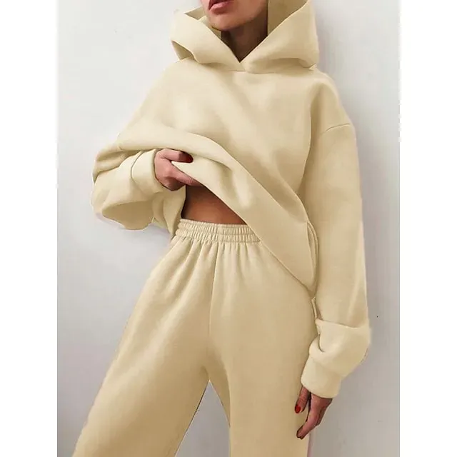 Women's Tracksuit Sweatsuit 2 Piece Street Winter Long Sleeve Fleece Thermal