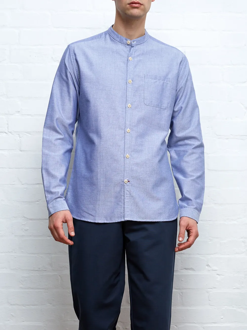 Long Sleeve Blue Organic Cotton Shirt