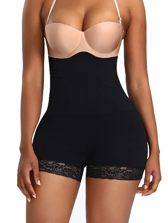 Women's Shapewear Casual / Sporty Shorts Scrunch Butt Shorts Anti Chafing Shorts Short Pants Weekend Yoga Stretchy Solid Colored Tummy Control Butt Lift High Waist Skinny Black Beige M XL 3XL