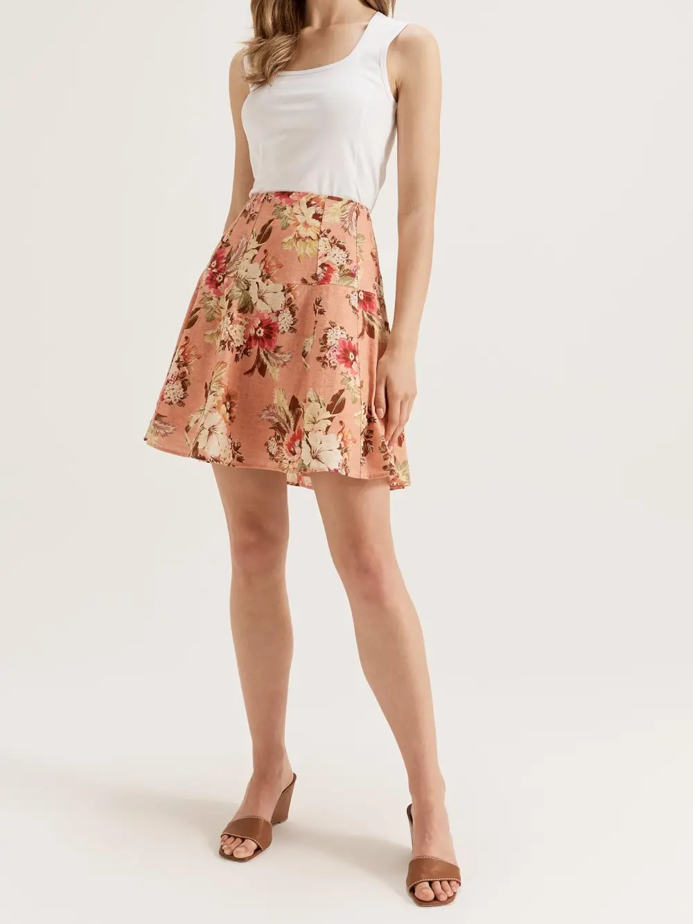 A-Line Floral Mini Skirts
