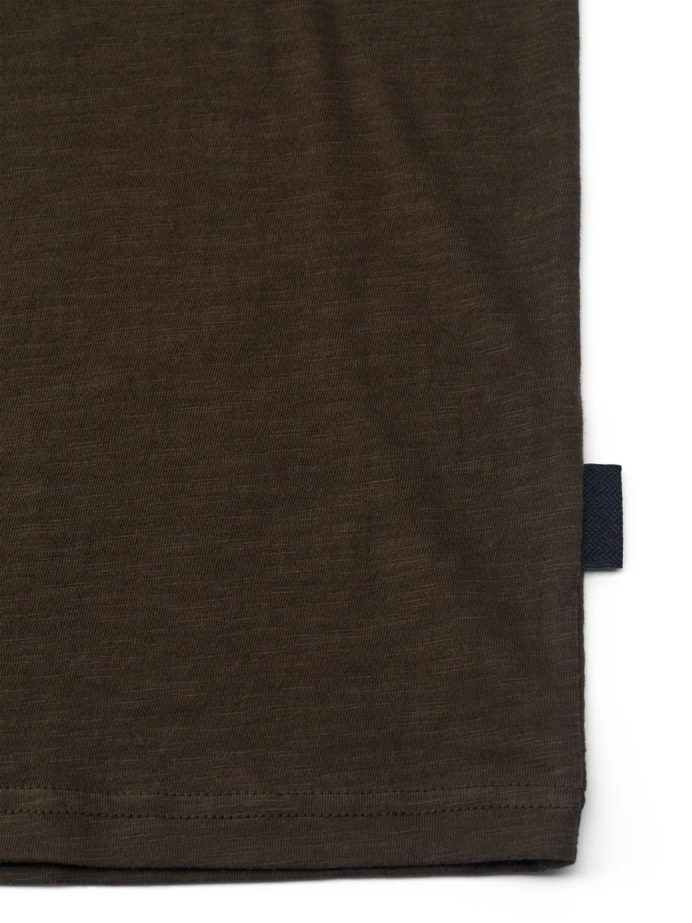 Dark Brown Cotton Crew Neck T-Shirt