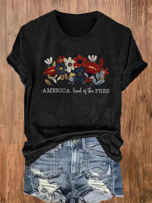 Women'S  America Land Of The Free  T-Shirt
