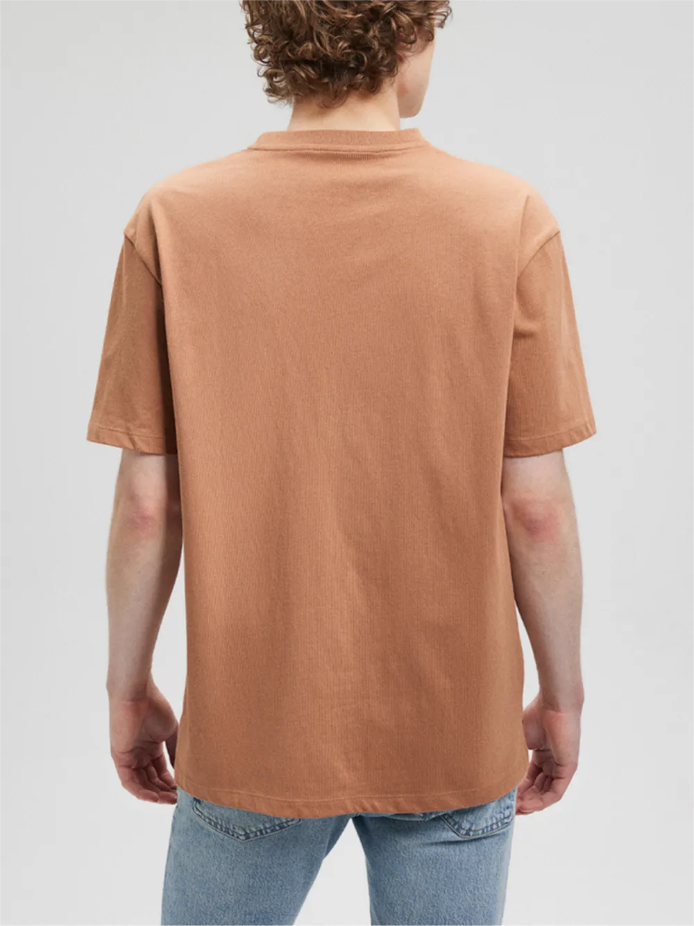Brown Short - Sleeve Printed Pocket Tee