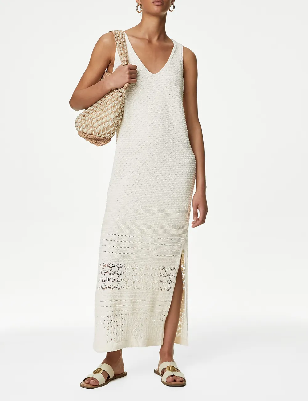 Textured Midi Knitted Maxi Dress