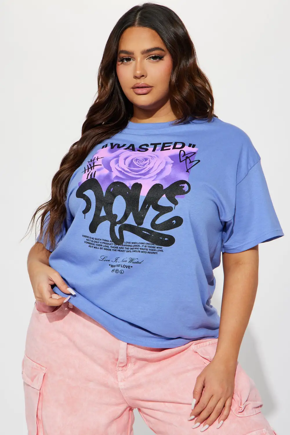 Wasted Love Graphic Tshirt - Lavender
