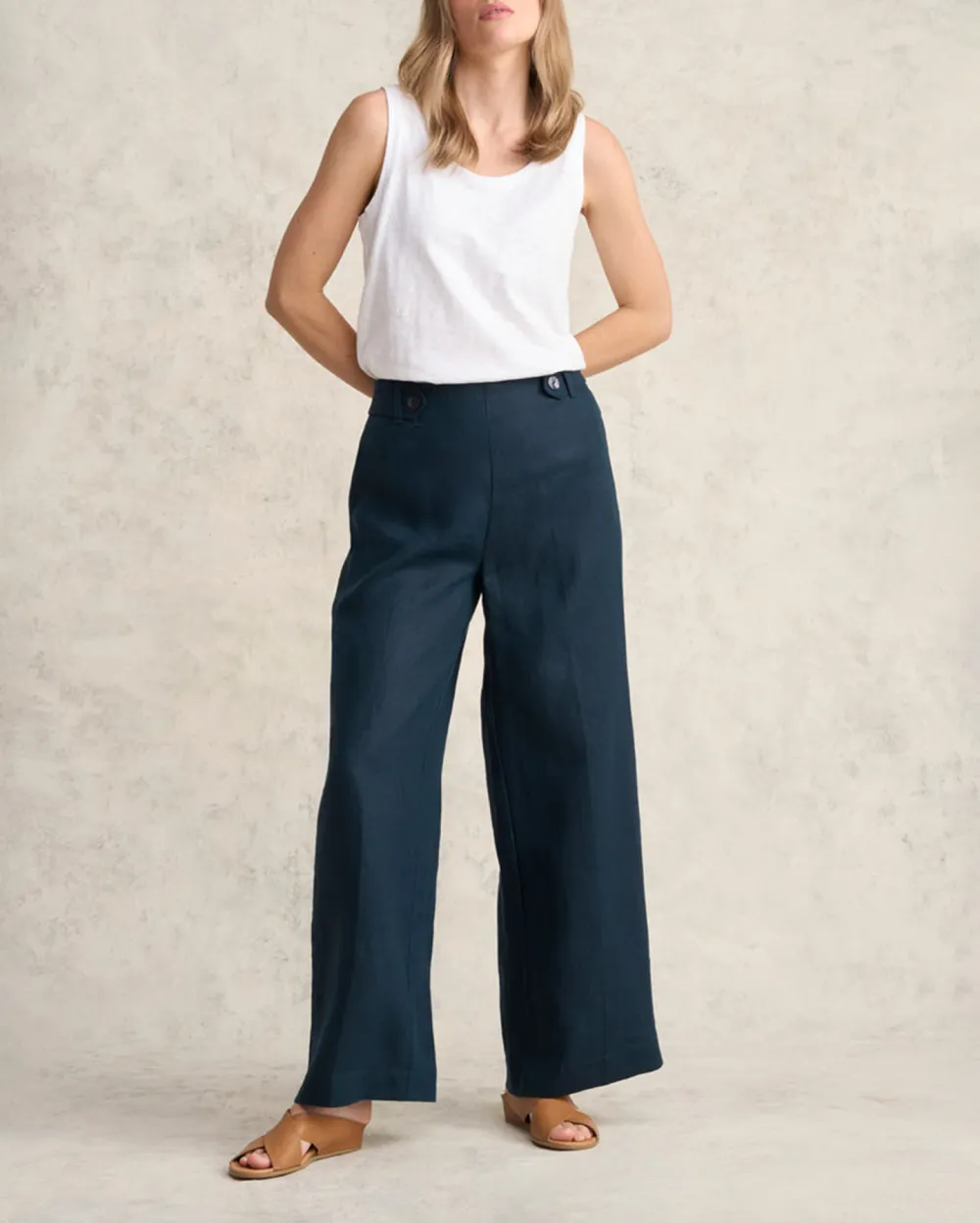 Wide Leg Linen Trousers