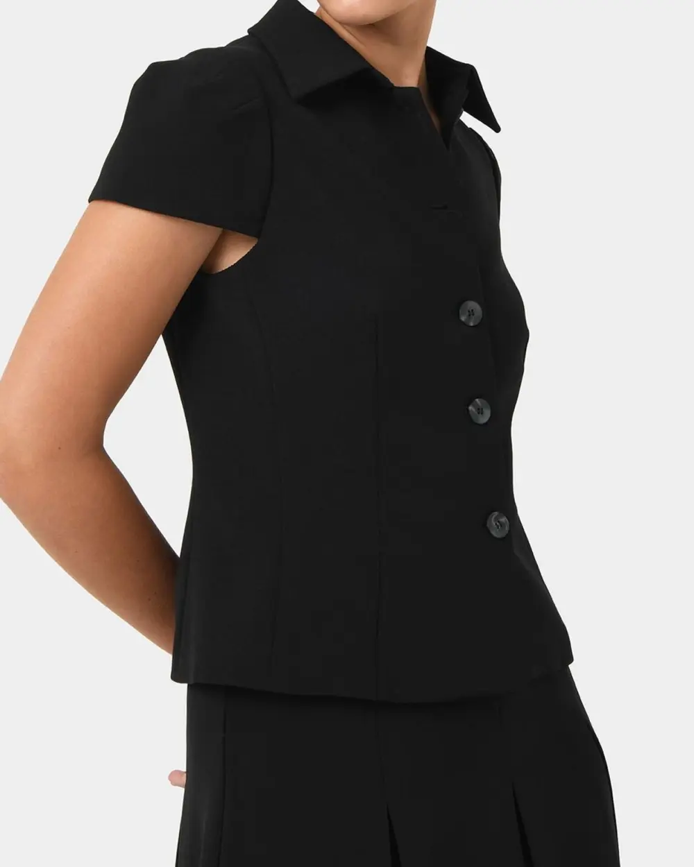 Button Down Jacket -Black