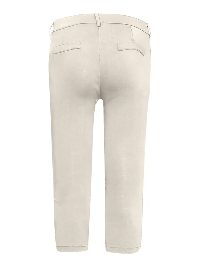 Women's Basic Essential Capri shorts Slacks Classic Capris Pants Office / Career Dailywear Micro-elastic Solid Colored Mid Waist Slim Green White Black Blue Khaki S M L XL XXL