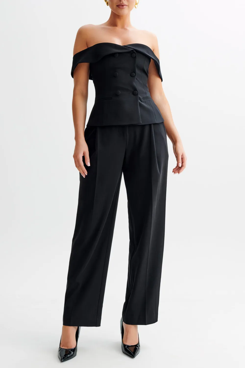 Strapless Suiting Top