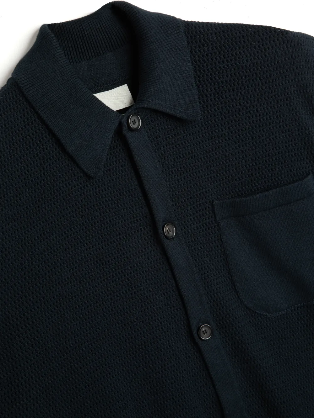 Navy Short Sleeve Knitted Shirt