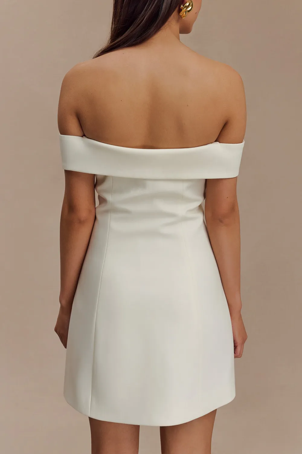 Off Shoulder Suiting Mini Dress