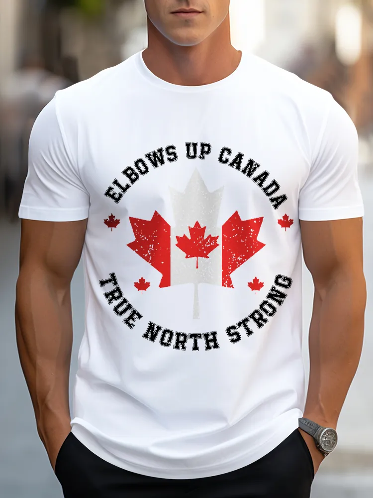 Men'S Elbows Up Canada True North Strong T-Shirt