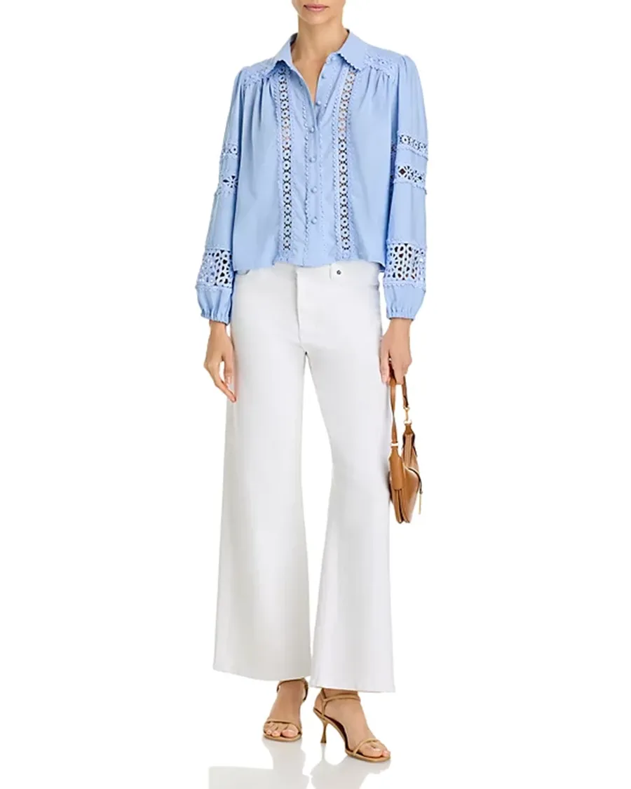 Long Sleeve Lace Button Up Shirt