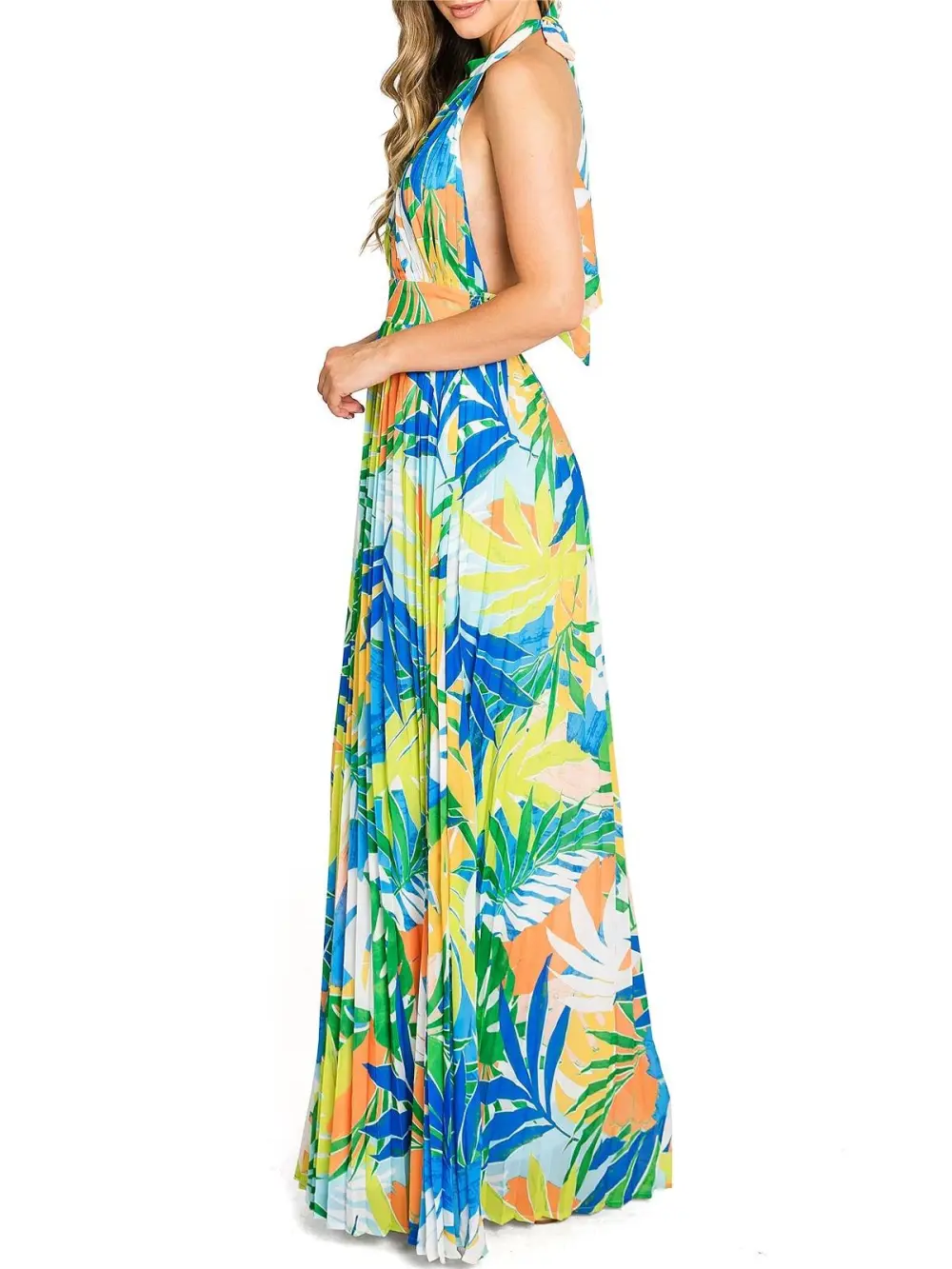 Pleated Beach Maxi Dress