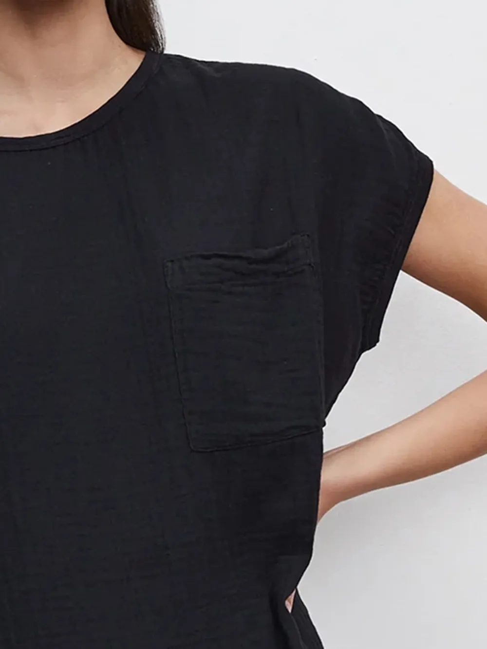 Crew Neck Black Dress