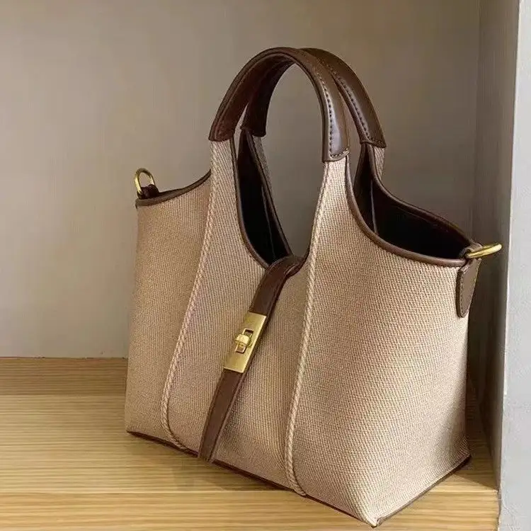 Roomy Canvas Bucket Bag