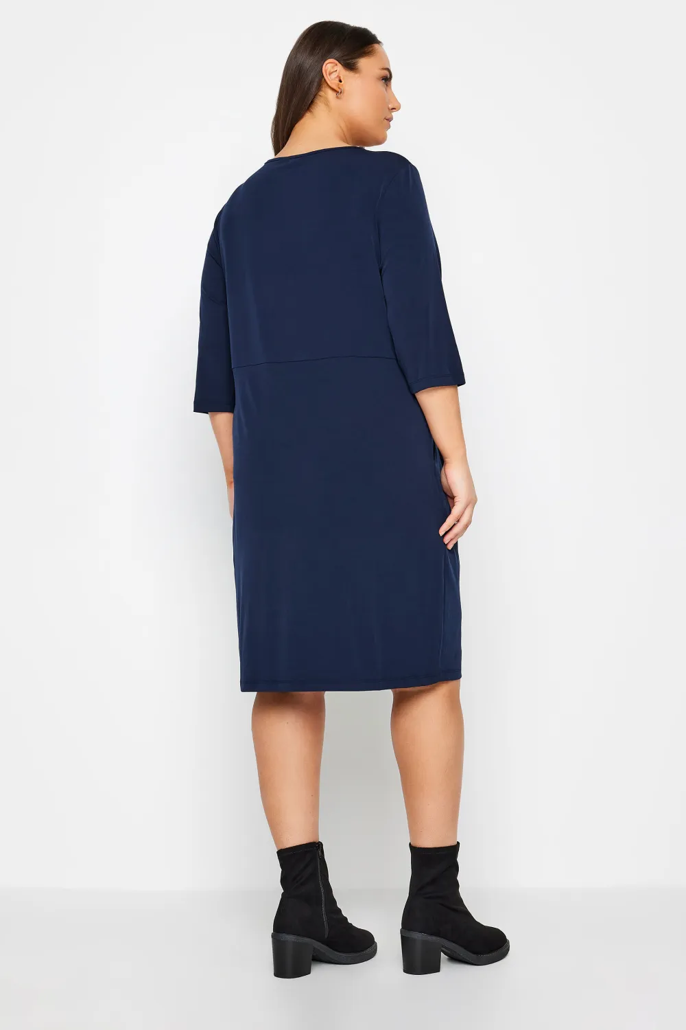 Evans Navy Blue V-Neck Dress