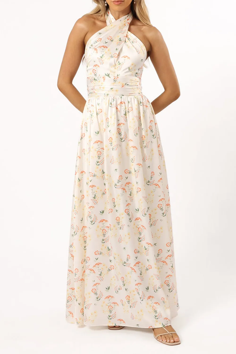 ELEGANT PRINTED OFF-THE-SHOULDER DRESS