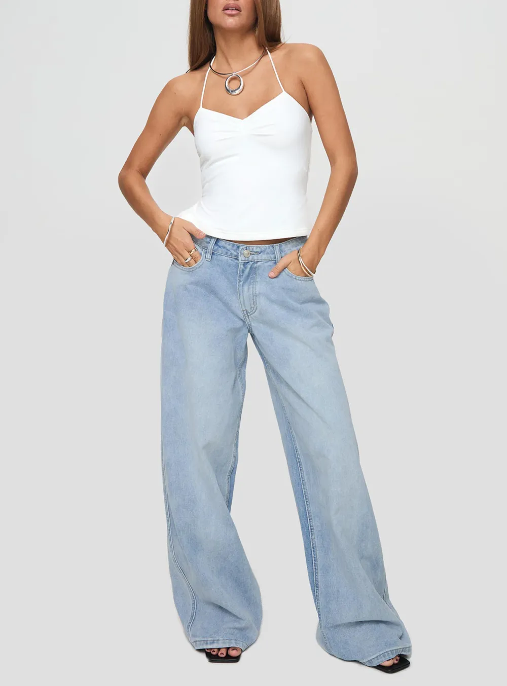 White Spaghetti Strap Tank Top