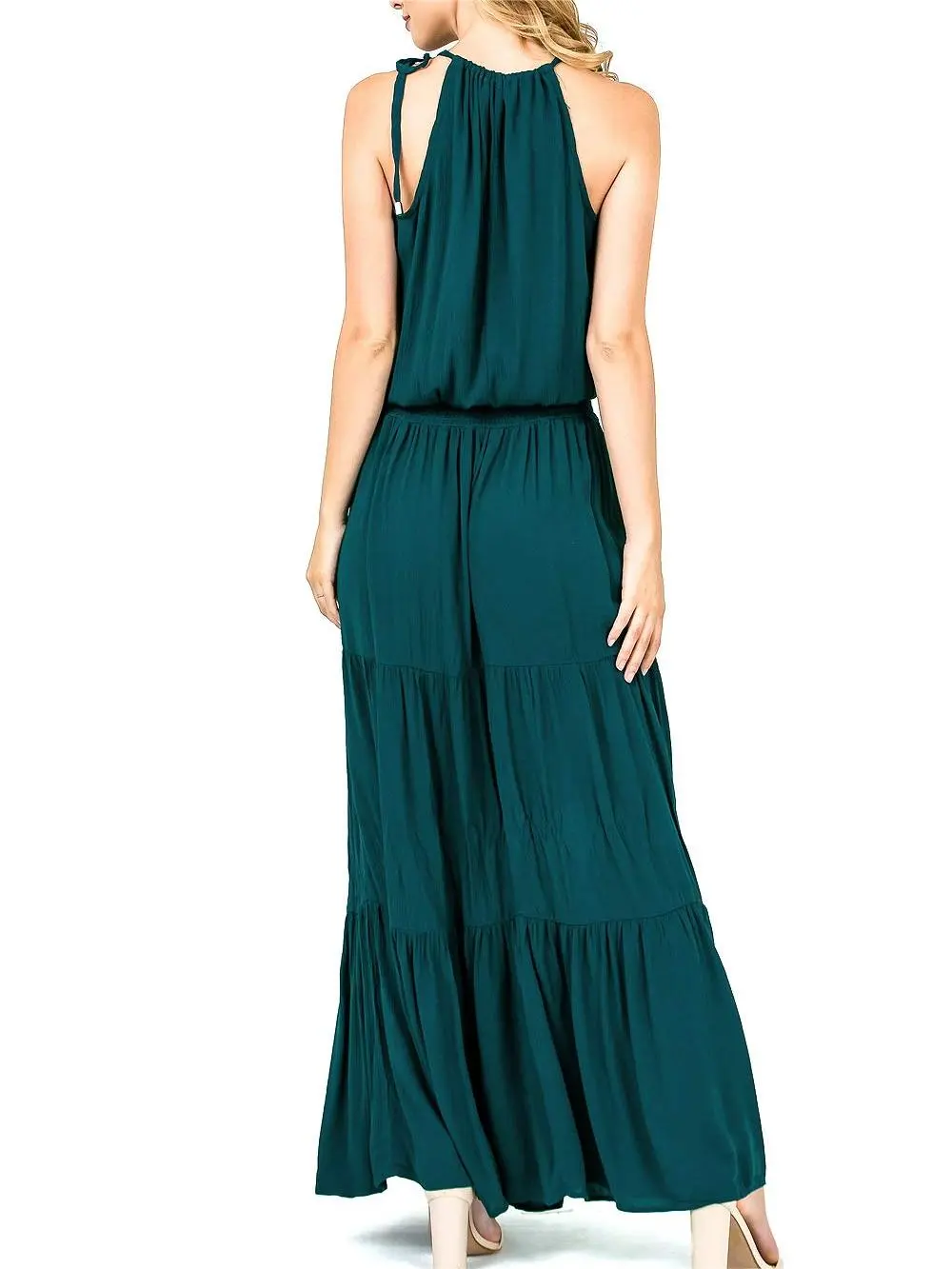 Tiered Halter Maxi Dress