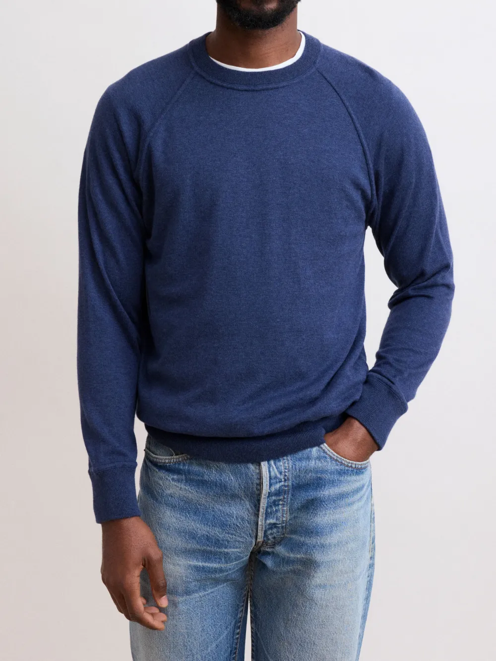 Men's Indigo Blue Crew Neck Sweater