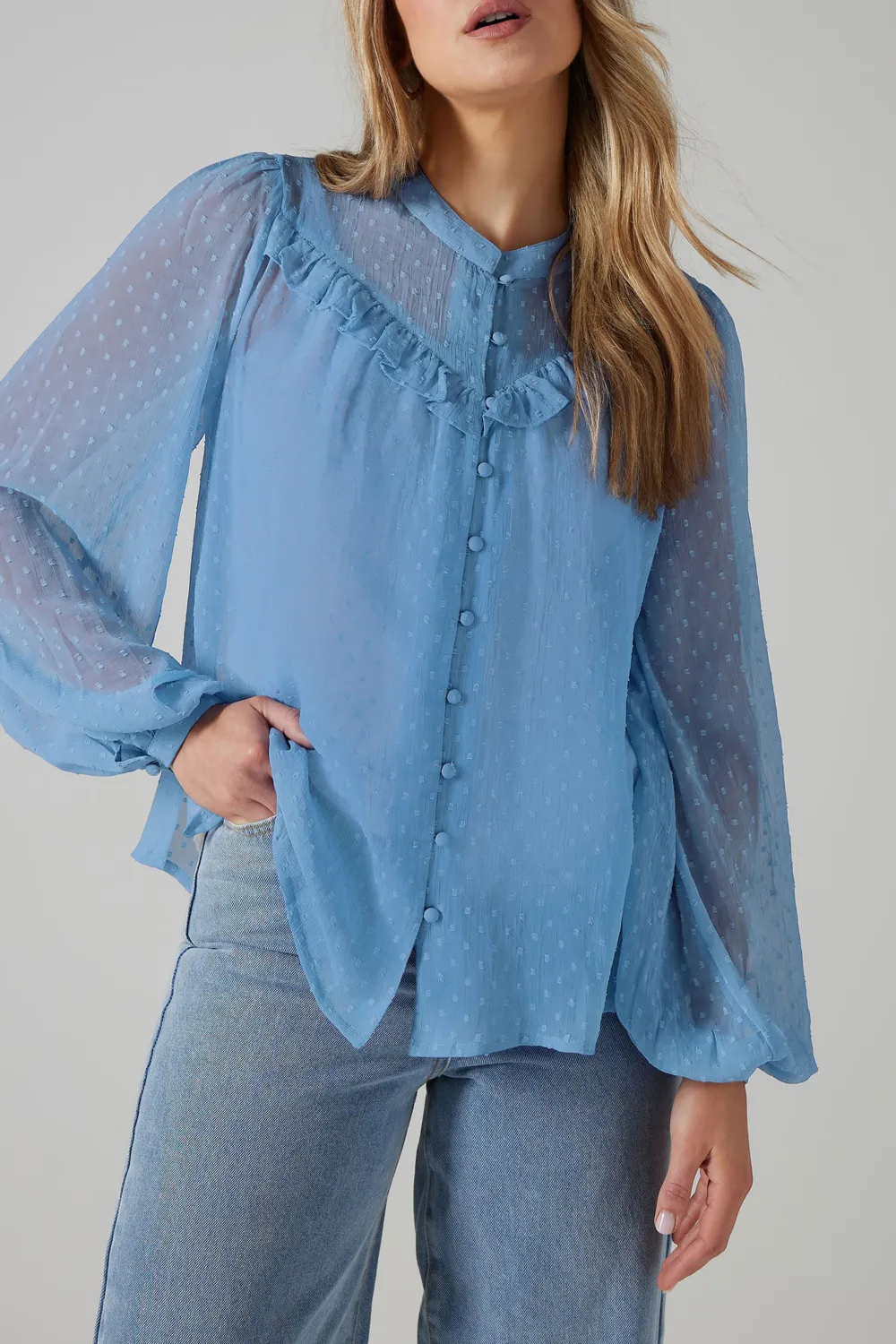 Dobby Spot Lace Shirt