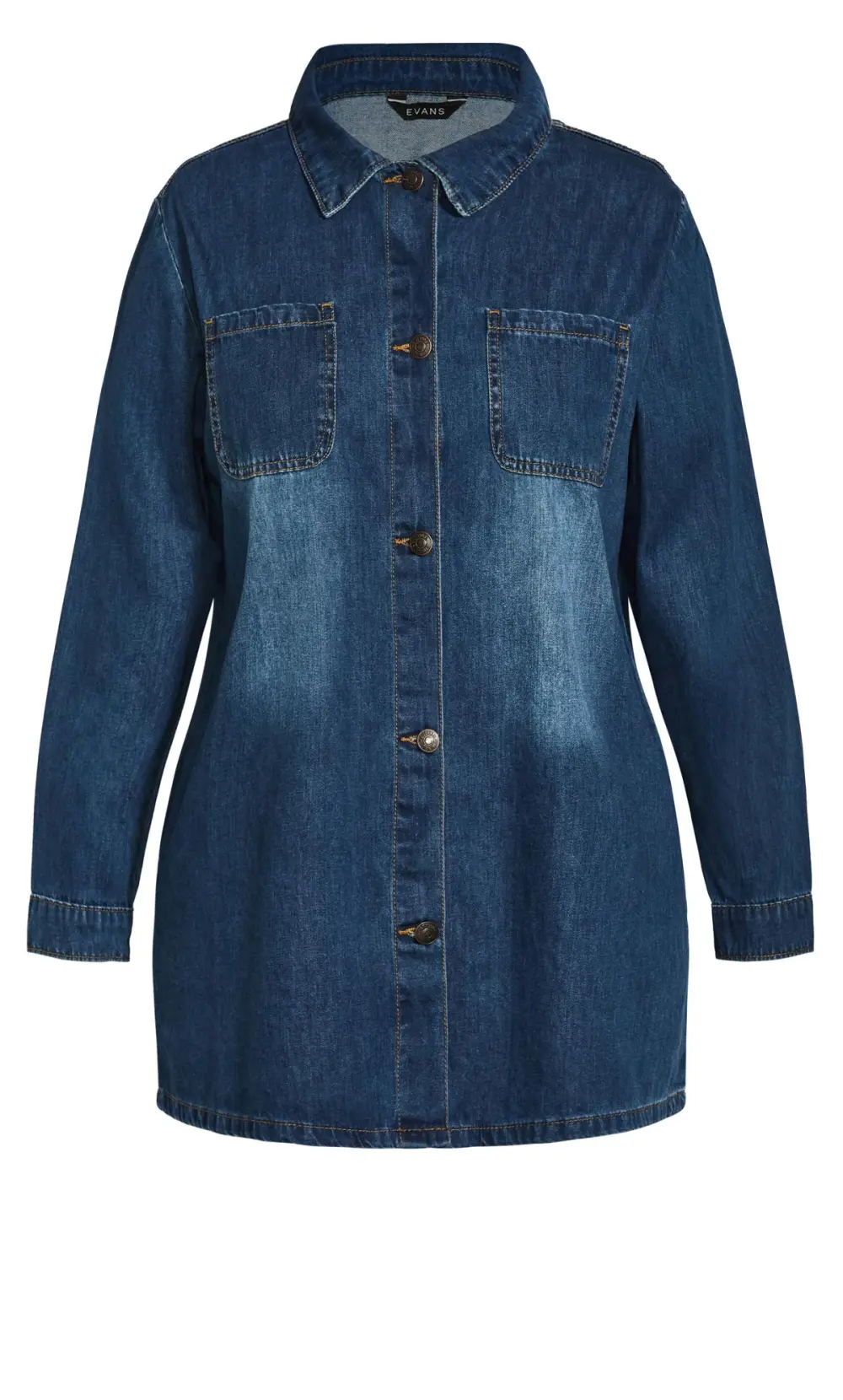 Evans Blue Denim Shacket