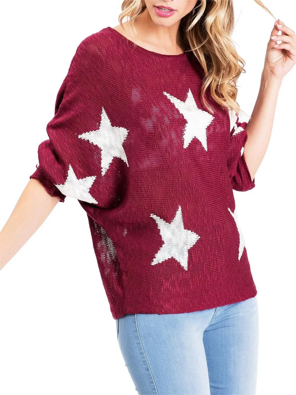 Star Long Sleeve Knit Top