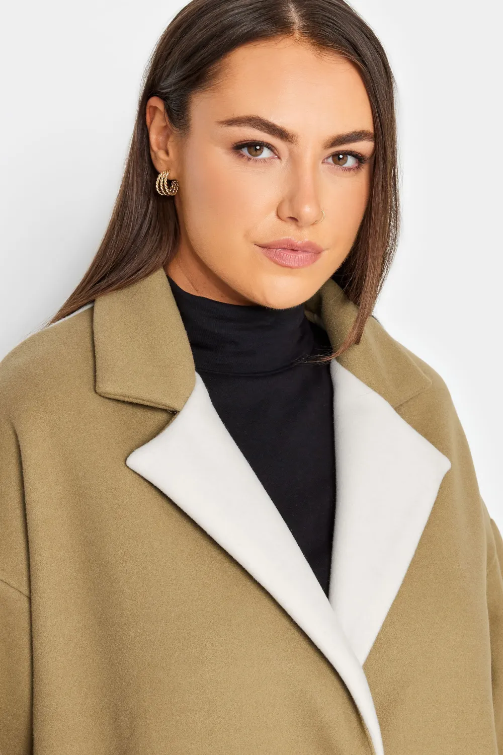 Evans Baptiste Brown Fringed Hem Formal Coat