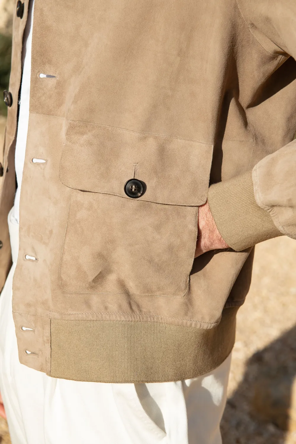 Beige Soft Suede  Jacket