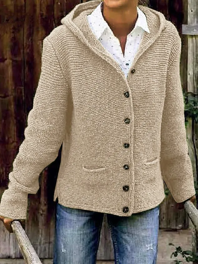 Hooded Knitted Cardigan Sweater Sweater coat for Women