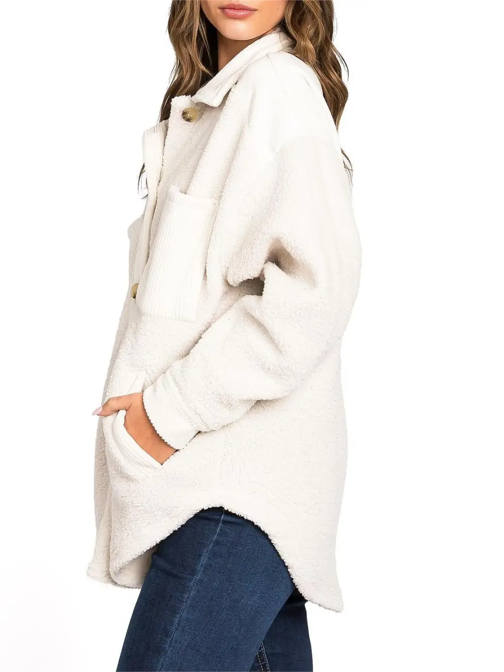 Button Up Sherpa Shacket