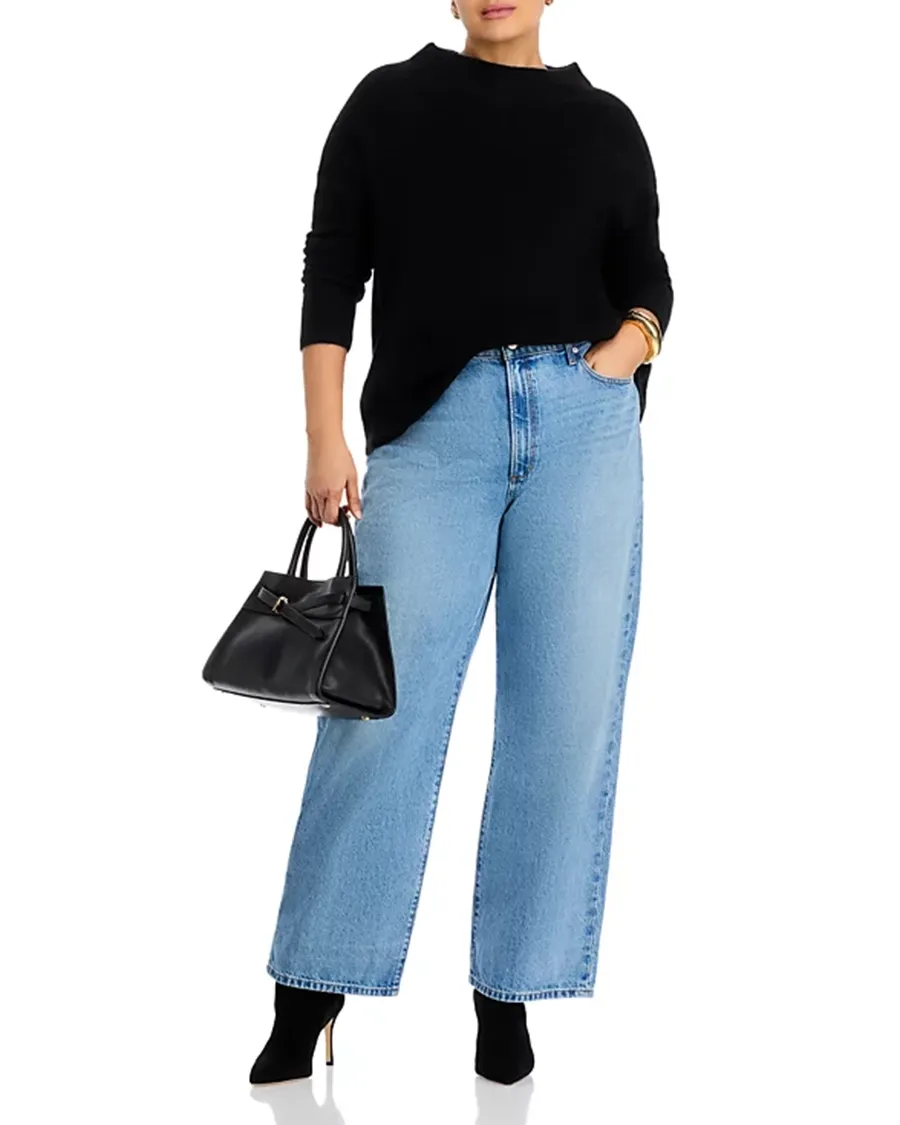 Cashmere Mock Neck Brushed Cashmere Sweater