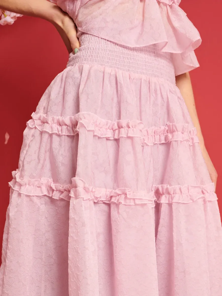 Casual Organza Midi Skirt