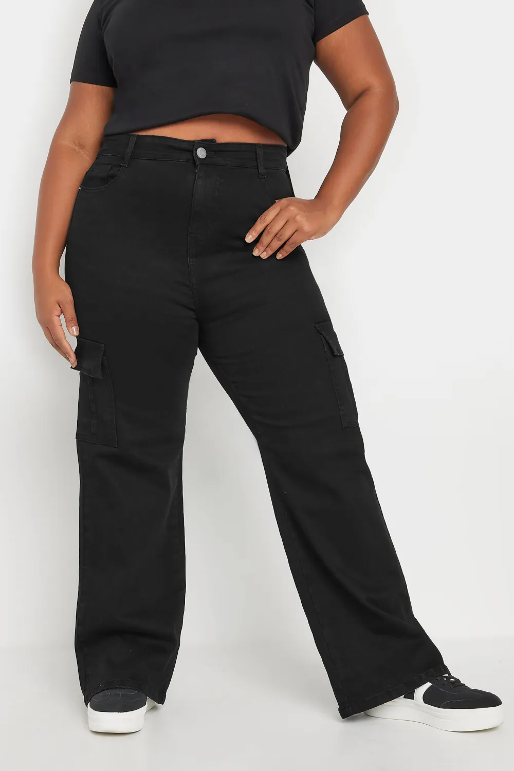 YOURS Curve Black Cargo Jeans