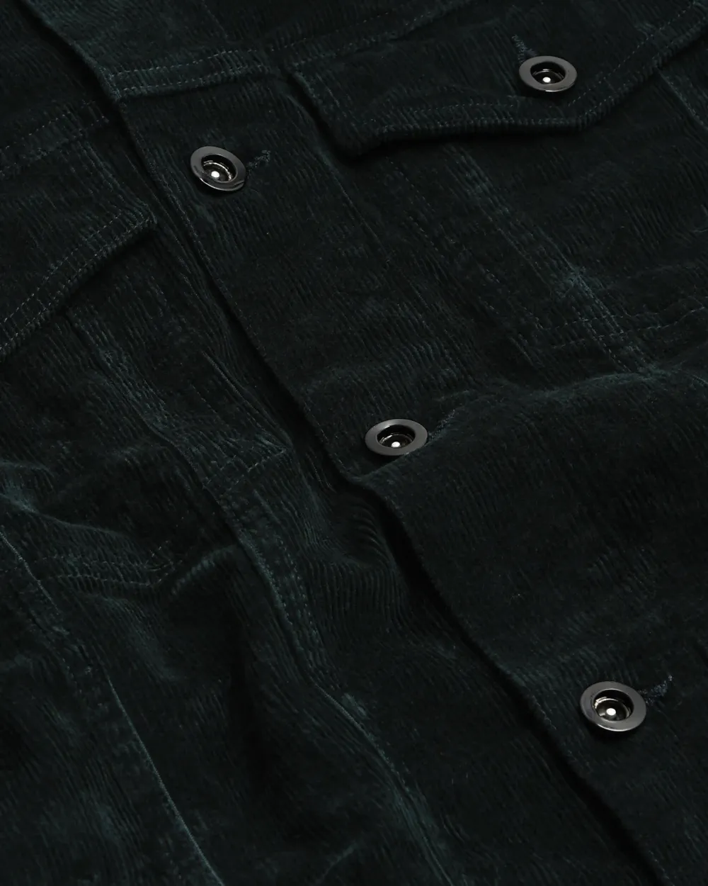 Versatile Comfortable Slim-Fit Dark Green Corduroy Jacket
