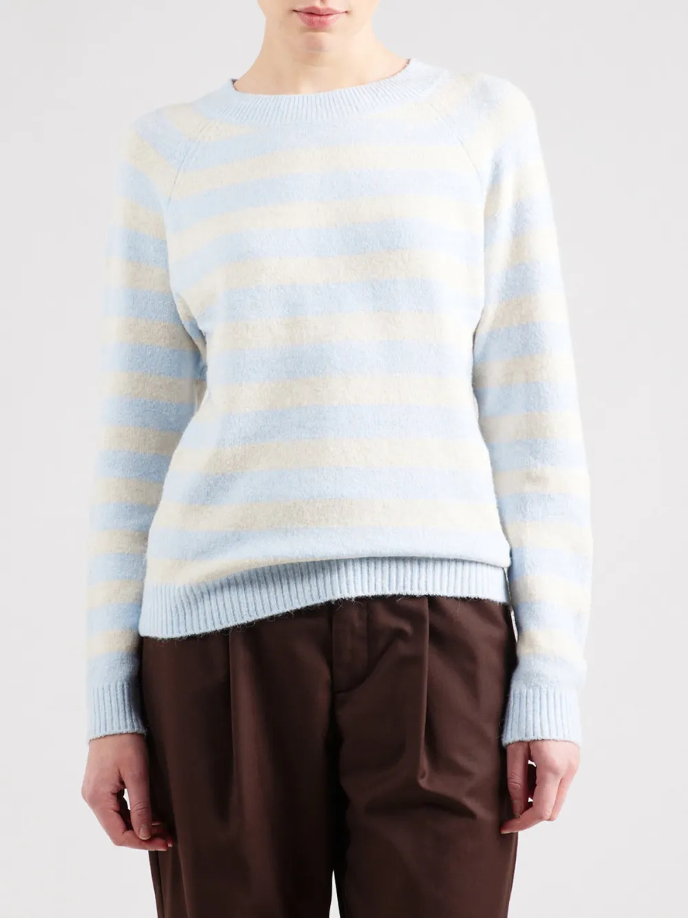 Striped Crew Neck Long Sleeve Sweaters