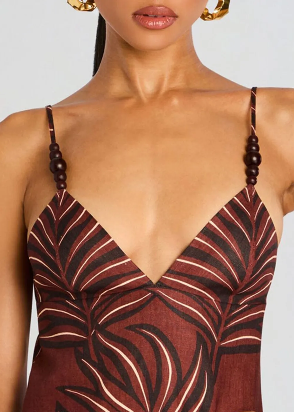 Cami Deep V Linen Dress