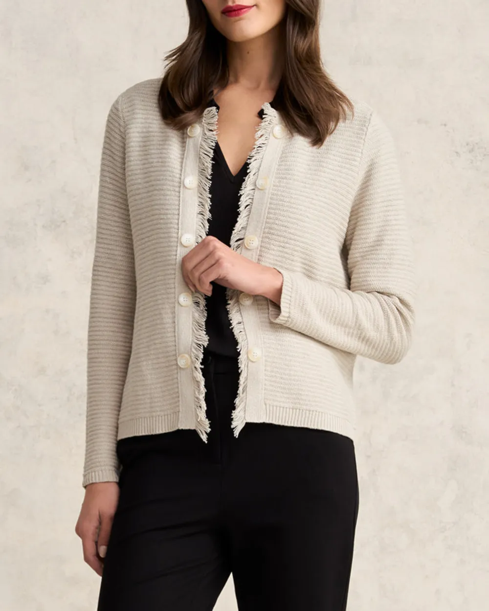Fringe Linen Cardigan
